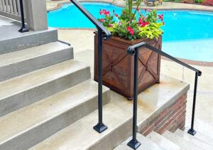 outdoor step railings in Louisville ky designed and built by Louisville Iron Works