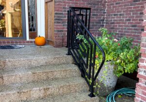 decorative metal outdoor step railings built in Louisville Ky by Louisville iron works